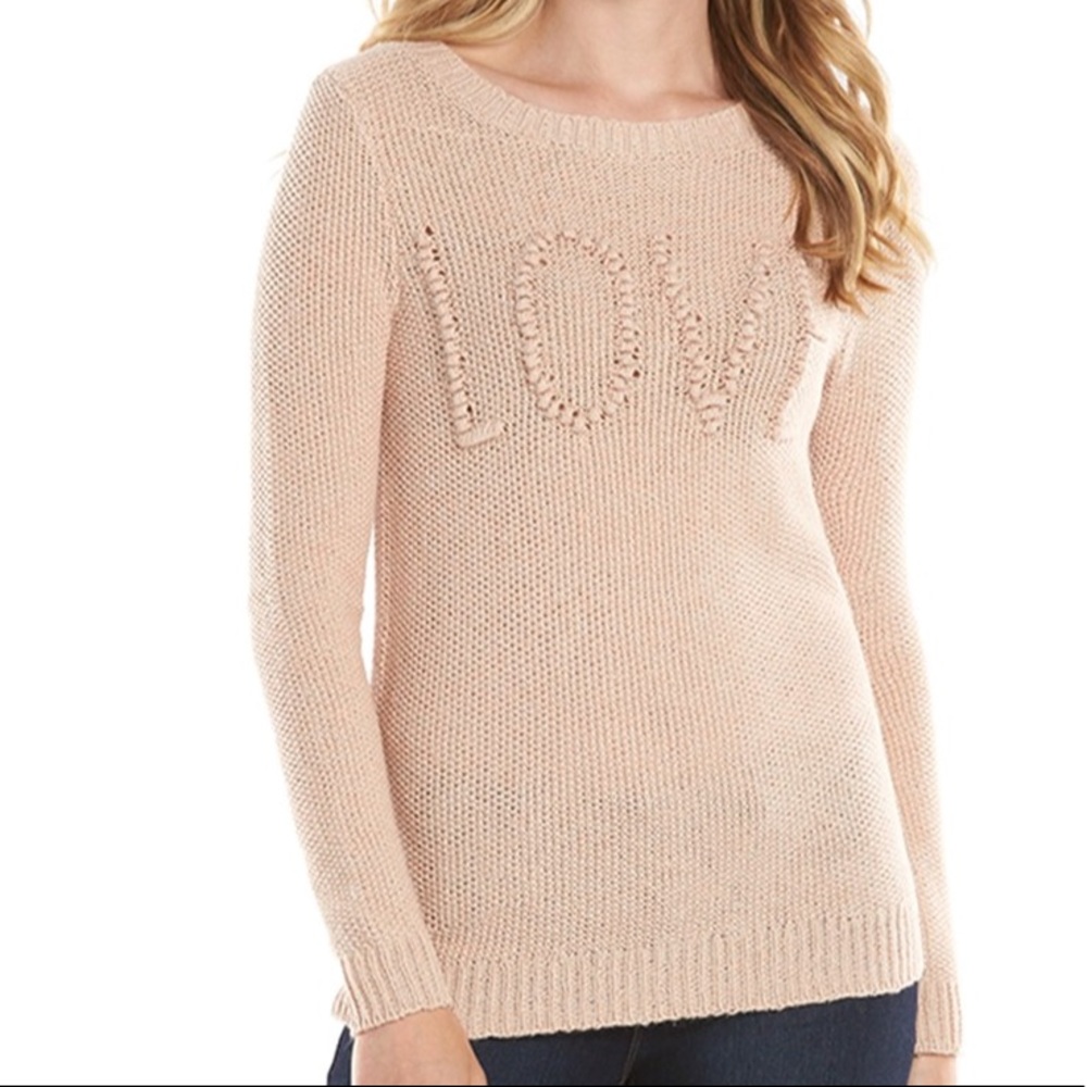 NWT LC Lauren Conrad Textured Crewneck Sweater Pink Size S